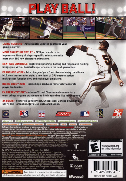 Major League Baseball MLB 2K9 - Xbox 360