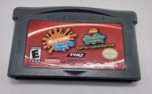 2 Games In 1 Double Pack: Spongebob Squarepants: Battle for Bikini Bottom + Nicktoons: Freeze Frame Frenzy - GBA