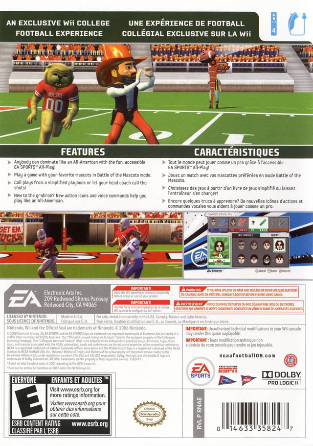 NCAA Football 09: All-Play - Wii