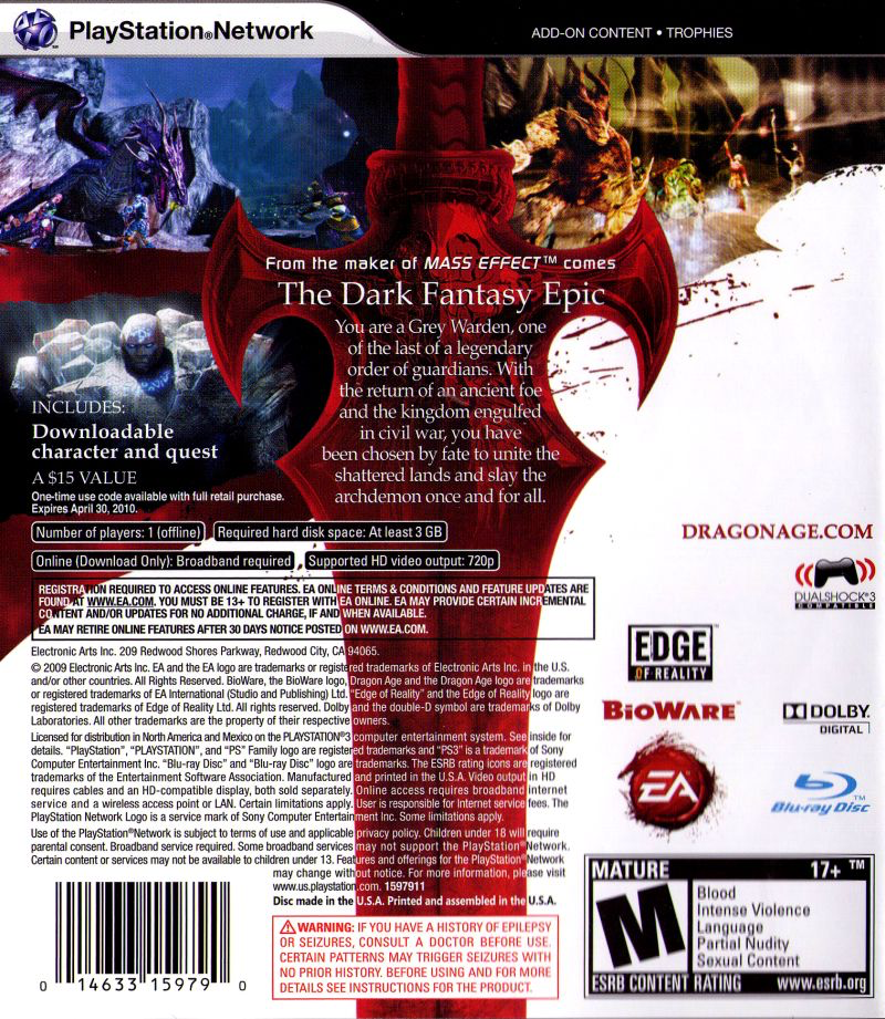 Dragon Age: Origins - PS3