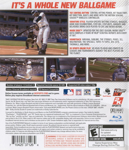 Major League Baseball MLB 2K7 - PS3