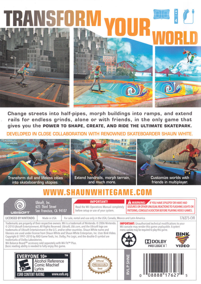 Shaun White Skateboarding - Wii