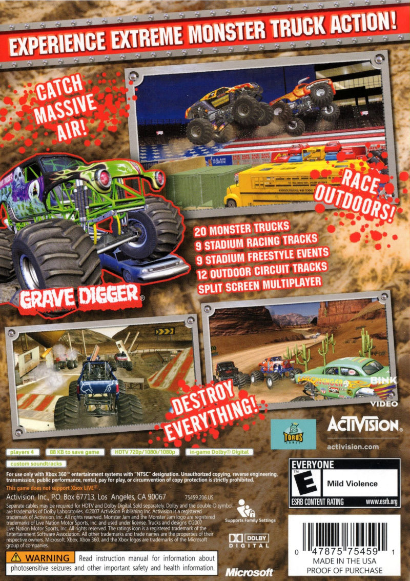 Monster Jam Used Xbox 360 Games For Sale Retro Game Store