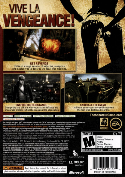 Saboteur, The - Xbox 360