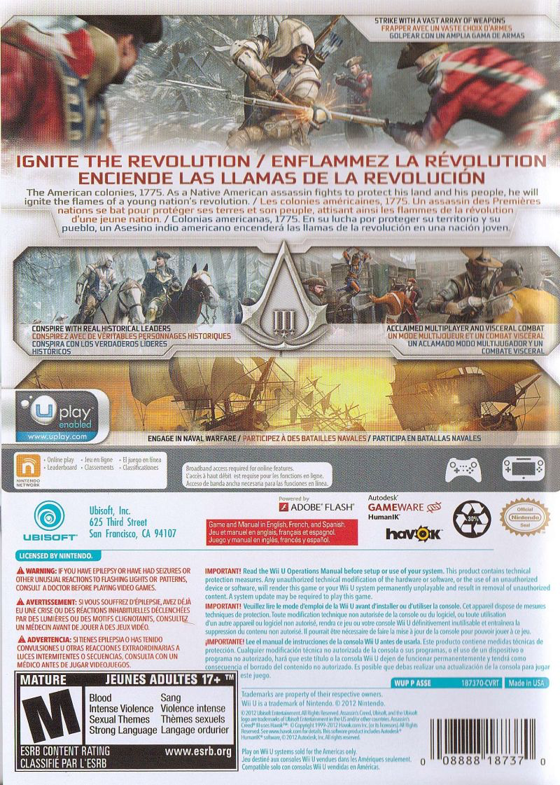 Assassin's Creed 3 - Wii U