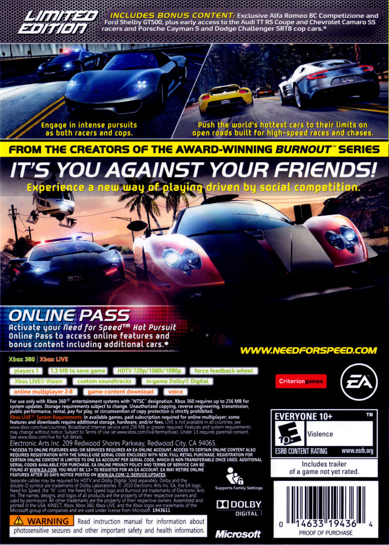 Need for Speed: Hot Pursuit - Limited Edition - Xbox 360