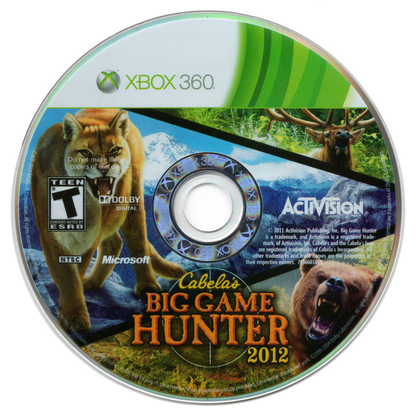 Cabela's Big Game Hunter 2012 - Xbox 360