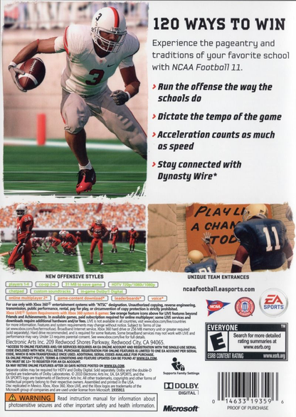 NCAA Football 11 - Xbox 360