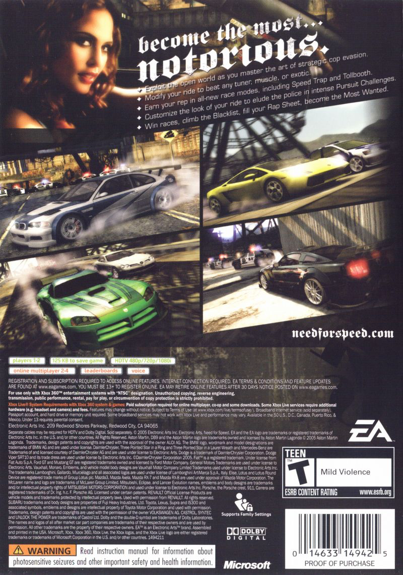 Need for Speed: Most Wanted Used Xbox 360 Games For Sale