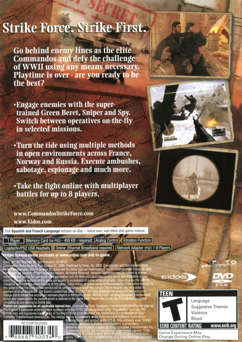 Commandos Strike Force - PS2