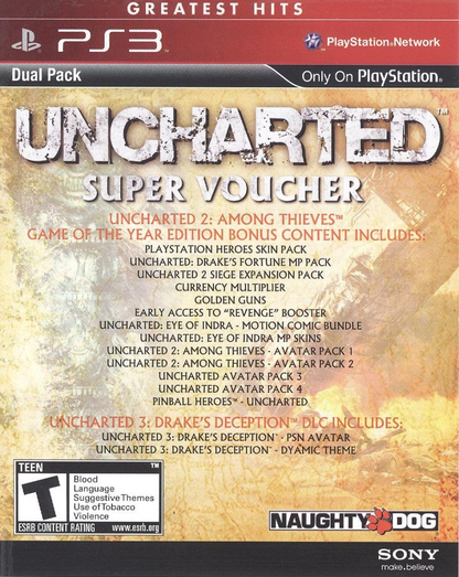 Uncharted + Uncharted 2 Dual Pack - PS3