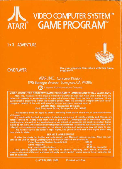 Adventure (Text Label) - Atari 2600