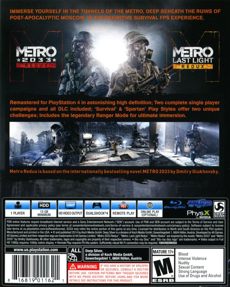 Metro: Redux Used PS4 Games For Sale Retro Video Game Store