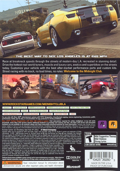 Midnight Club: Los Angeles - Xbox 360