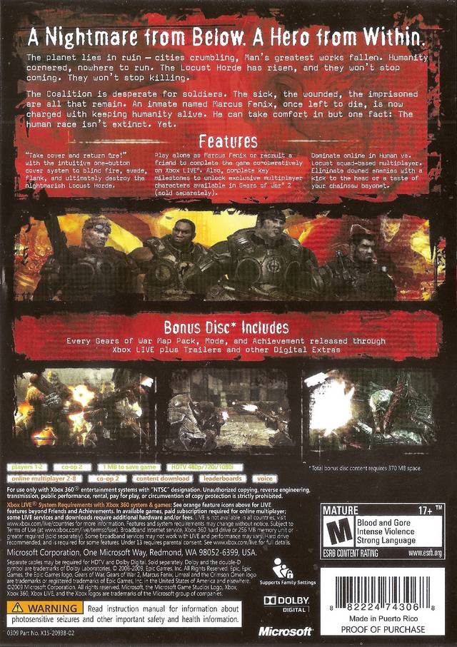 Gears of War - Platinum Hits - Xbox 360