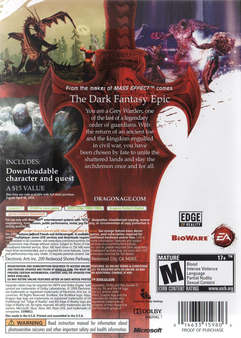 Dragon Age: Origins - Xbox 360