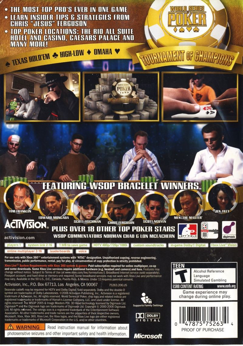 World Series of Poker: Tournament of Champions 2007 Edition - Xbox 360