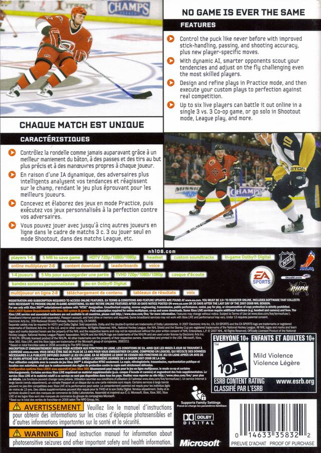 NHL 08 - Xbox 360