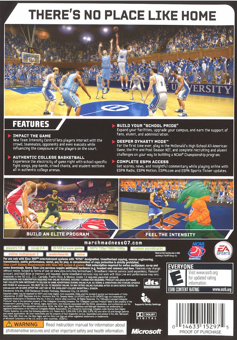 NCAA March Madness 07 - Xbox 360